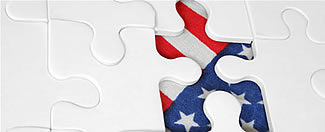 United States Flag in a Jigsaw Puzzle Graphic